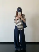 ヴィンテージ風ストレートデニムパンツ【レディース・ルーズフィット・春夏用・スタイル】（セットアップ対応）
