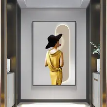現代的な廊下装飾画【女性人物・クリエイティブデザイン・リビング用】