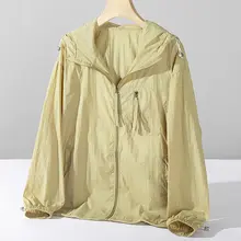 UPF50+夏用薄手クール感日焼け防止ジャケット【シンプルデザイン・アウター・フード付き・通気性】