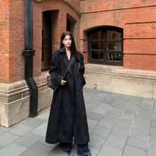 SMBL RAIN ブラックウールコート【高級感・冬用・ゆったりサイズ・女性用】