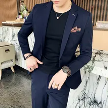 メンズスリムフィットカジュアルジャケット【落ち着いたデザイン・結婚式用】（セットアップ対応）