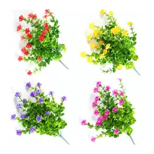 ユーカリとスターフラワーの飾り用プラスチック造花束【単枝・フェンス装飾用】