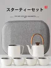 アウトドア用携帯茶器セット【一つの茶壺と四つのカップ付き・キャンプ用・旅行に最適】（セットアップ対応）