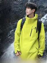 Camel 男女兼用 防水ハードシェルジャケット【シングルレイヤー・グリーン】