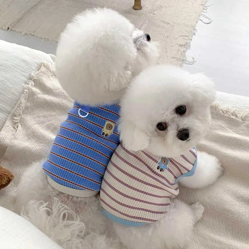 犬の散歩服装：PETaの春秋用薄手ストライプジャージが実際の散歩シーンでどう活用されるか