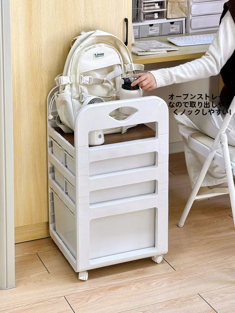 移動可能なデスク下収納キャビネット：多層バッグ収納の実用性と空間効率の検証