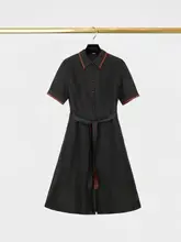 エlegantな新中式デザインのシルクドレス【イメージ：亀裂模様・ウエストリボン付き】