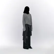 ブラックカットラインフレアパンツ