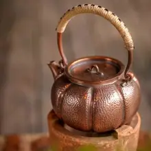 手作り 紫銅製 南瓜型湯沸かし器【茶器・高品質・伝統工芸】