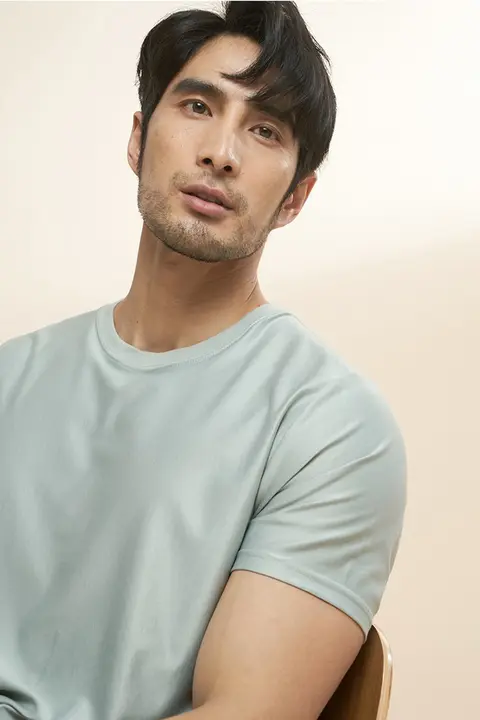 ZINGCHEN メンズシルクTシャツ【弾力・抗変形・短袖・白・ラウンドネック】