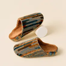 冬用 コットン素材 スリッパ【内部フリース・滑り止め・厚底】