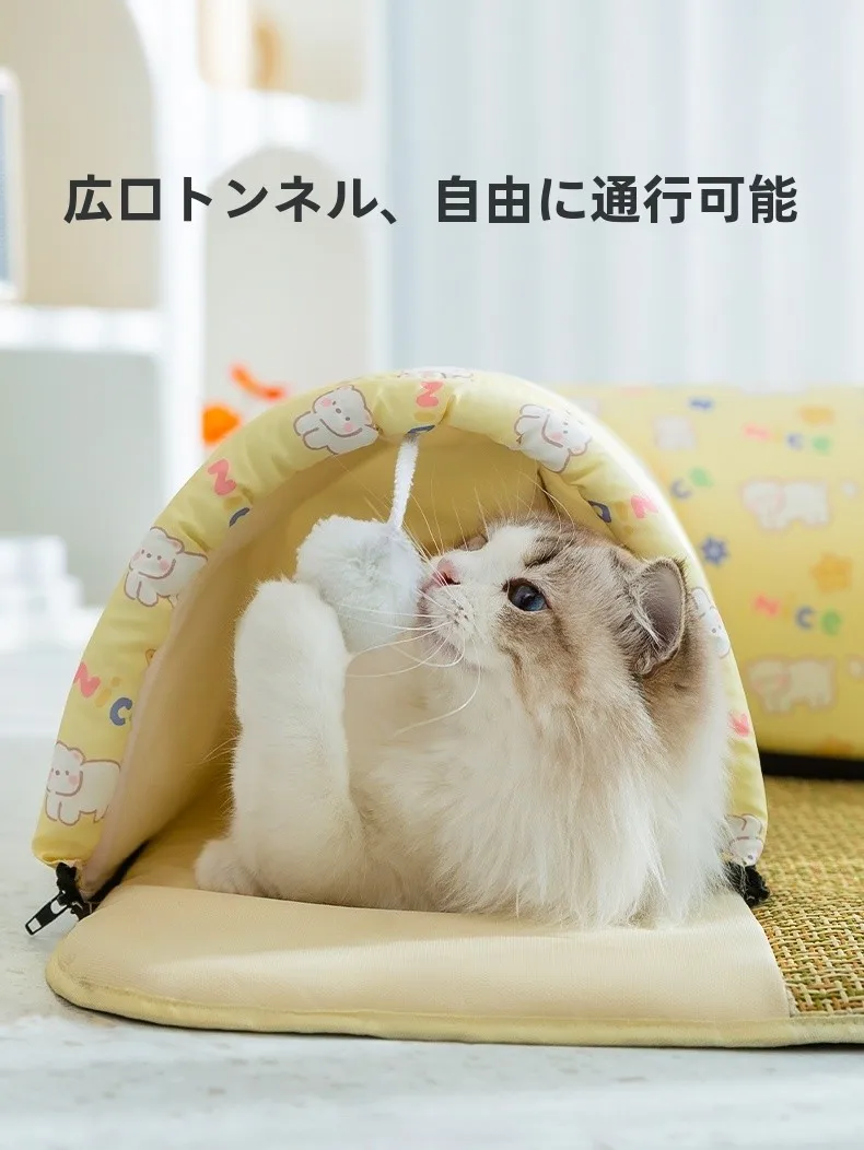 猫用閉じられたベッド【四季対応・隠れ家風・安心感】：多頭飼い家庭向けの空間設計と使用シーンの実証