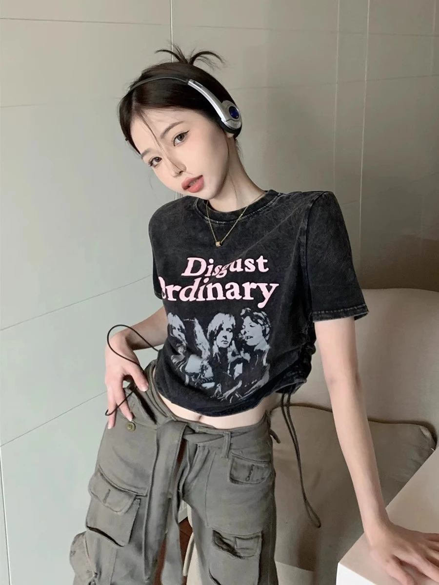 K-POPスタイル ジャズダンストップス：女性向け音楽フェスに最適なストリートカジュアルトップス