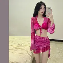 ビキニ4点セット【セクシー・リゾート用・プッシュアップ・控えめデザイン】