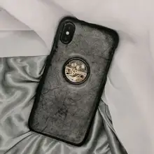 スマホケース iPhone 17 18 16 Pro Max 対応 レザー メタル ギア ハンドメイド スチームパンク ヴィンテージ 彼氏 プレゼント