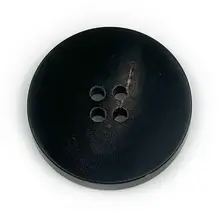 牛角製 ブラックスーツボタン【ダブルフラット・四眼デザイン・高級感】