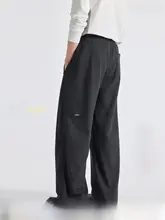 トレンドのグレー メンズ サイドタックパンツ【夏用・束口・直筒デザイン】
