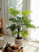 高級感のある春羽デザインの人工観葉植物【大型・室内用・落地式装飾】
