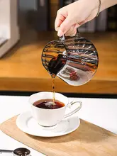 Bincoo ストライプデザイン コーヒーポット グラスシェアポット フィルターカップ コーヒー器具セット【家庭用・ハンドドリップ】