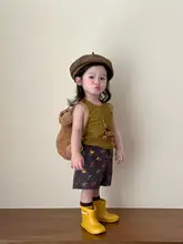 セットアップ 2点セット キッズ ボーイズ ガールズ ノースリーブ ベスト カートン柄 ショートパンツ おしゃれ 夏