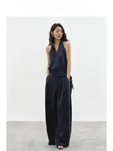 2点セット レディース トップス ワイドパンツ リヨセル ルーズ シンプル きれいめ 通勤 オフィスカジュアル「EIGHTHMONTH」