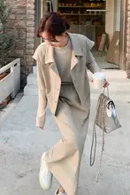 レトロカジュアルデザインの上品なコーディネート【秋用・ハイウエスト・スカート・ゆったりシルエット】（セットアップ対応）