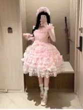 落ちる桜のドレス【ロリータ・ピンク・キャミソール・バレリーナスタイル・レース】