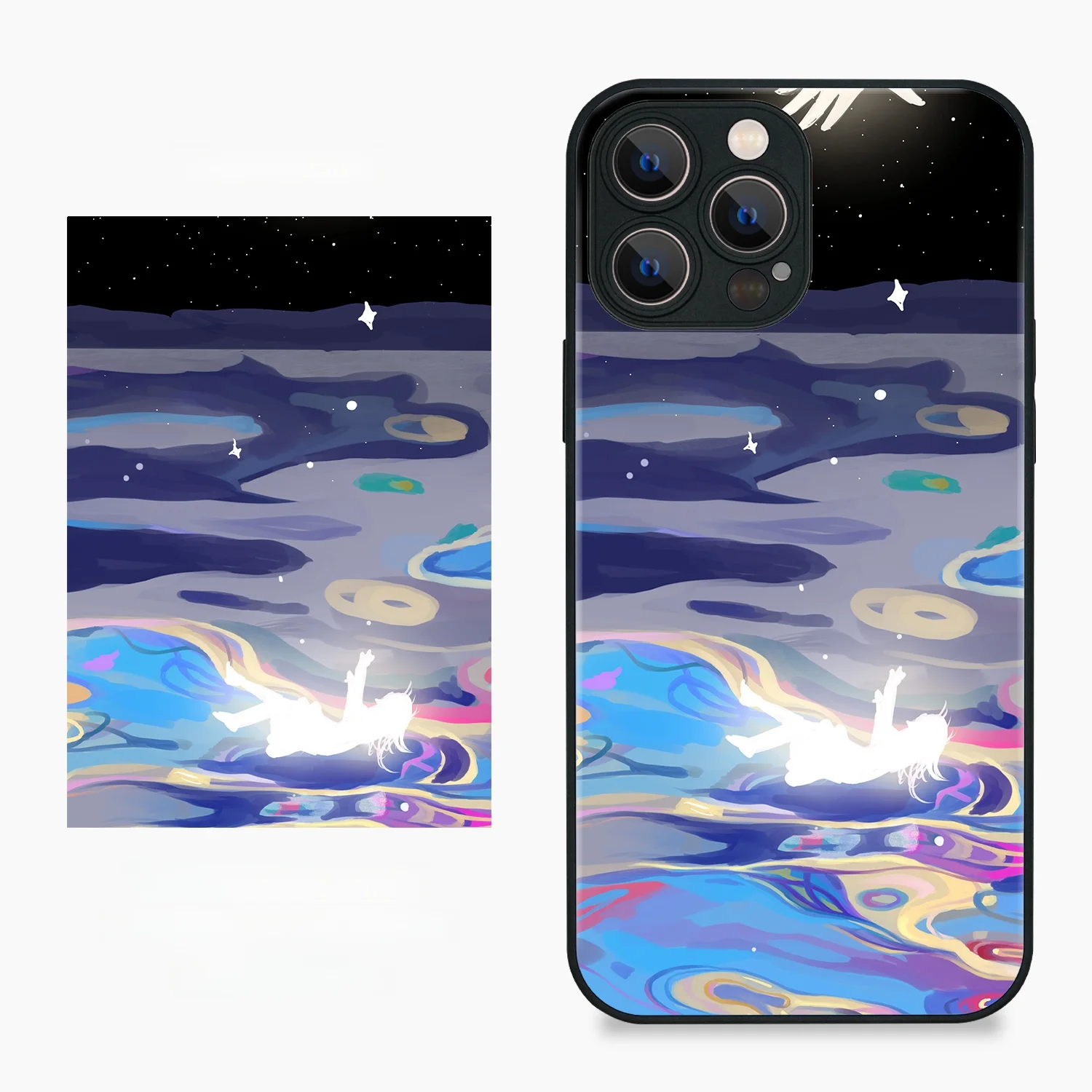 スマホケース se2はiPhone対応の鋼化玻璃保護壳で、日韓風插画デザインを採用