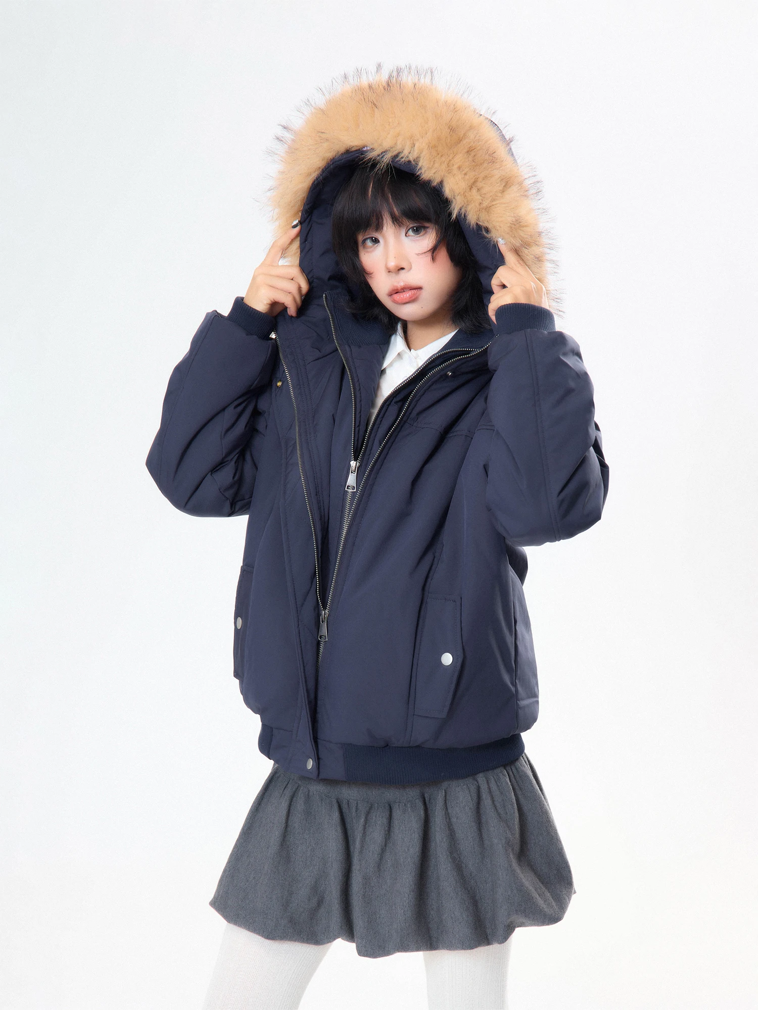 フード付きパーカーバックスタイルコート【極上の柔らかさ・冬用・女性】（セットアップ対応）