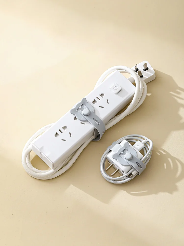 充電ケーブル収納シリコン巻き取り器：オフィス・ホームで使える多機能耳機固定デスクアクセサリー