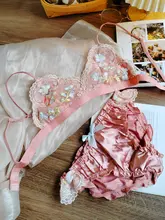 フランス風の極薄で快適なノーワイヤーセクシーサテン刺繍レース三角ブラジャー（セットアップ対応）