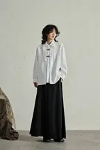 SUNYVONNE クラシックデザイン メタルボタン付き 長袖シャツ【ダブルカラー・レイヤードスタイル】