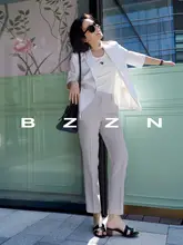 BZZN 職場用 9分丈スリムパンツ【シンプルデザイン・OL通勤・夏用】