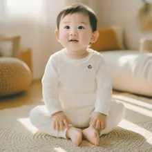 保温タイプの綿混内衣【子供用・長袖・長ズボン・秋冬向け・極上の柔らかさ】（セットアップ対応）