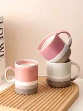 ビンテージ風の堆釉陶器マグカップ【家庭用・コーヒー・お茶・ウォーターカップ】
