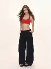 スポーツブラ キャミソール レディース ホルターネック Uネック 美背中 アメリカン風 甘辛MIX トップス 夏