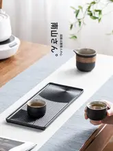 茶盤 茶托 ドリップトレイ 枯山水 侘び寂び 陶器 茶器受け 家庭用 コンパクト