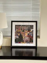 クリスマス冬のライトカートゥーンデコレーションアート【リビングルーム用・ソファ背景・ウォールアート】