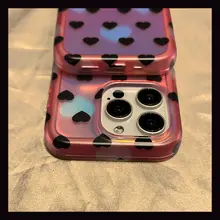 スマホケース iPhone 15 Pro Max 14 Pro 13 12 11 対応 蛍光 全面ハート柄 マット仕上げ シンプル 大きめホール 2層構造