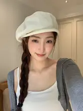 軽やかなデザイン！夏用薄手透け感のあるレトロベレー帽【女性用・巻き縁・おしゃれ】