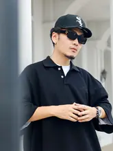 ACUSA 基本カラー ポロシャツ 半袖 Tシャツ【300g重厚 空気綿素材・ユニセックス・ルーズフィット】