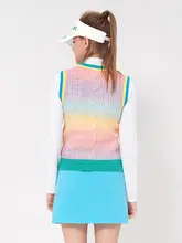 Castelbajac ゴルフ用 レディースニットベスト【秋用・アートカラー・保温】