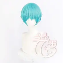 コスプレ用 青色ウィッグ【男性スタイル・ショート・ツインテール】