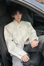 アート染めショートレザージャケット【メンズ・パッド入り・バイカースタイル・ヴィンテージ風】