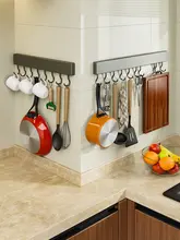 穴あけ不要のキッチンフックラック【調理器具収納・マルチハンガー】