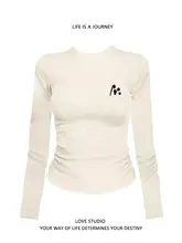 レディース長袖Tシャツ【短め丈・フィット・秋用】