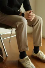 スラックス メンズ アンクル丈 ストレートシルエット ドレープ感 伸縮性 防シワ加工 ノンアイロン きれいめ ビジネス カジュアル 秋冬