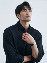 ビンテージ風ウォッシュコットンシャツ【ビジネスカジュアル・ゆったり長袖・男性用】