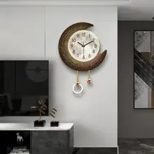 月のデザイン 壁掛け時計【モダンスタイル・リビングルーム用・創造的なアート】