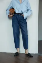 高腰デニムパンツ【トルコ製・ビンテージスタイル・9分丈・テーパード】